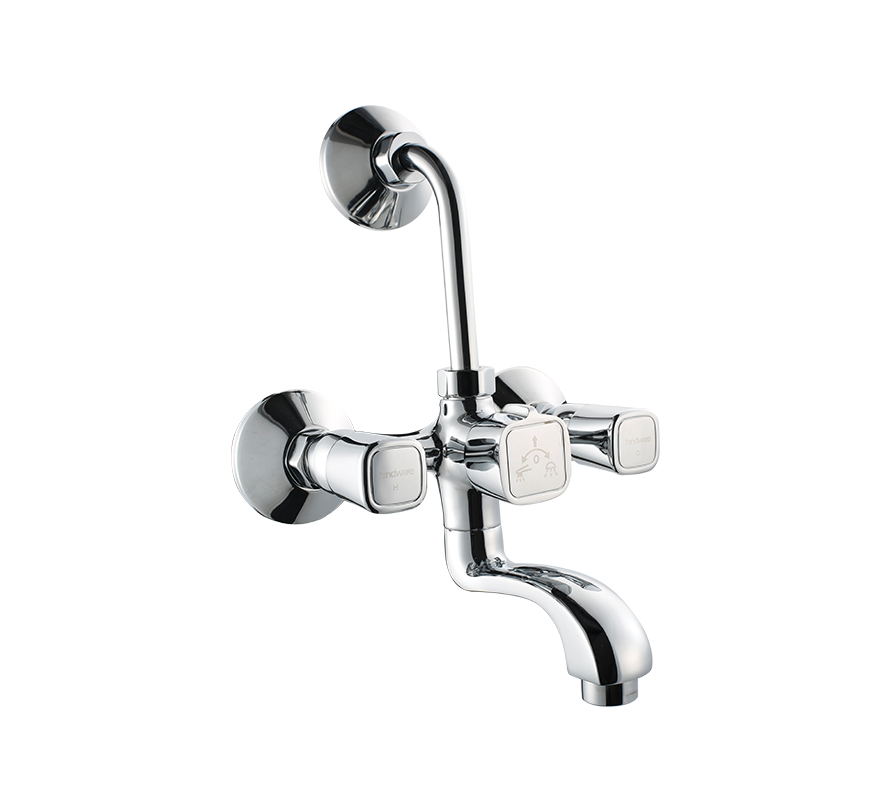 Hindware F740022 - Dove Wall Mixer With overhead showers-3 in 1