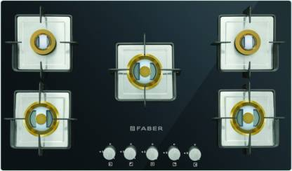Faber 90 cm Hobtop 5 Burner Auto Ignition HOB HTG 905 CRS BR CI