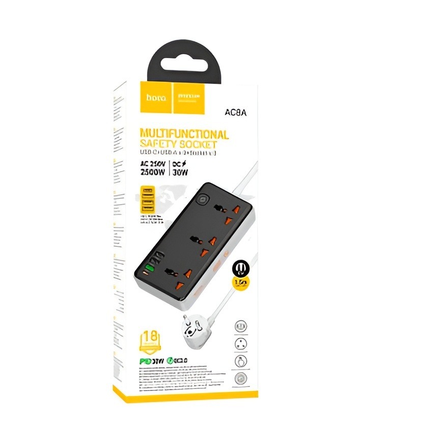 Hoco AC8A Storm 3-position Socket (PD30W/1C3A)(EU)
