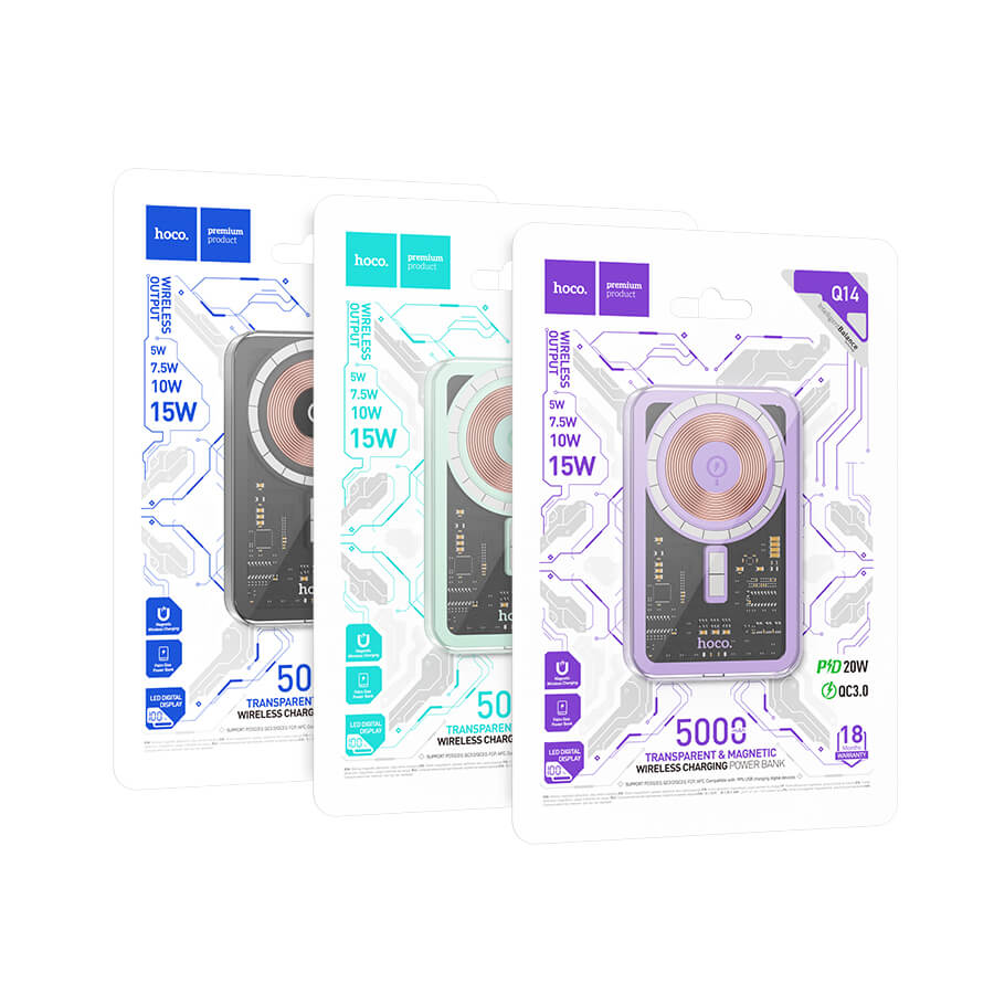 Hoco Q14 Ice Crystal PD20W magnetic fast charging power bank(5000mAh)