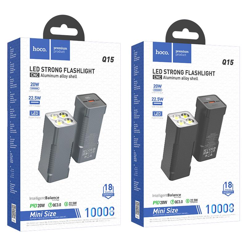 Hoco Q15 Flashlight 22.5 W Fully Compatible Power Bank 10000m Ah