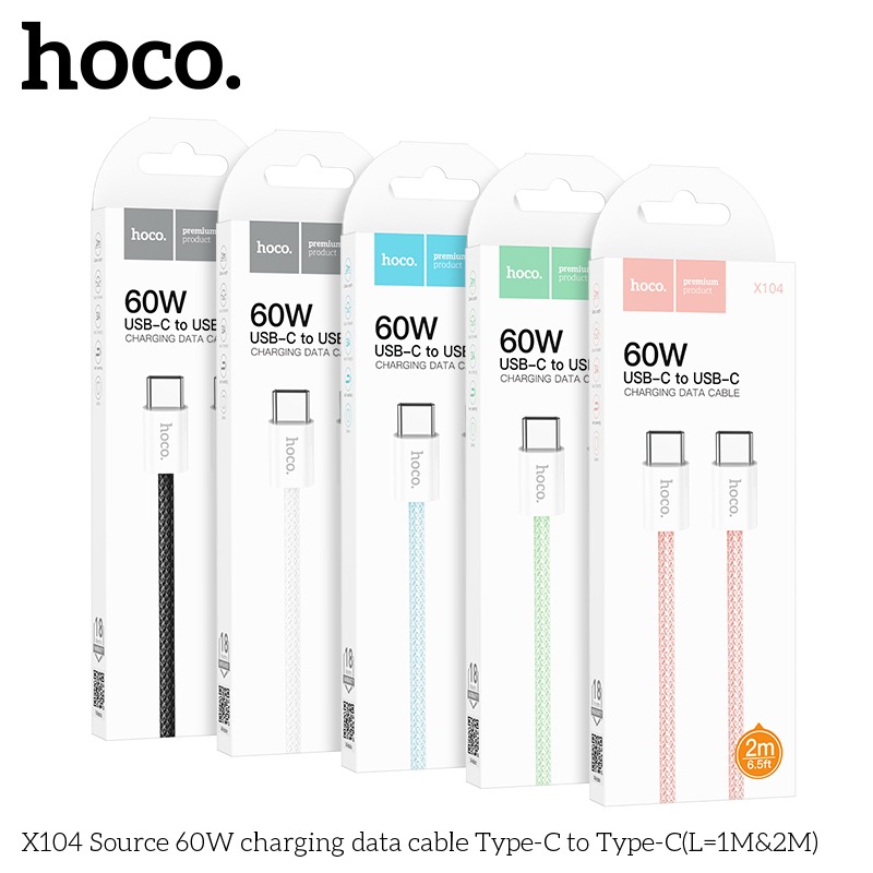 Hoco X104 Source 60W charging data cable Type-C to Type-C(L=1M)