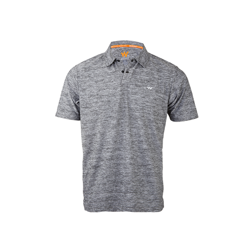Wildcraft Men's HypaCool Melange Polo Tee -Dark Grey Melange-M
