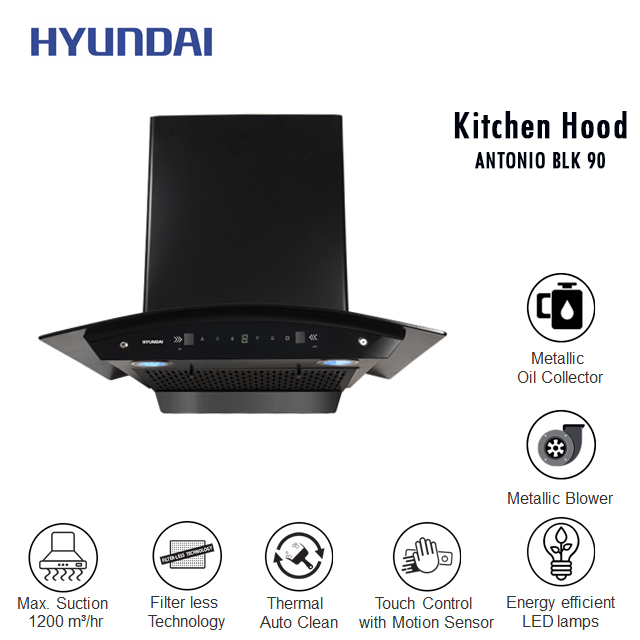 Hyundai ANTONIO SS 90 Chimney - Kitchen Hood Electric Chimney - 90cm