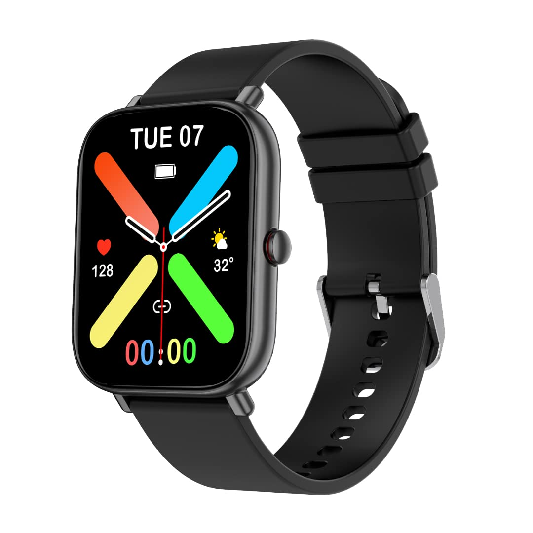 Iball Smartwatch Timeband H75 - Bluetooth Calling Smart Watch, 1.7 inch (43 mm) Big Display, Full Touch, Metal Body, Health Tracker, Sports Modes, Notification & Multiple Watch Faces (Black)