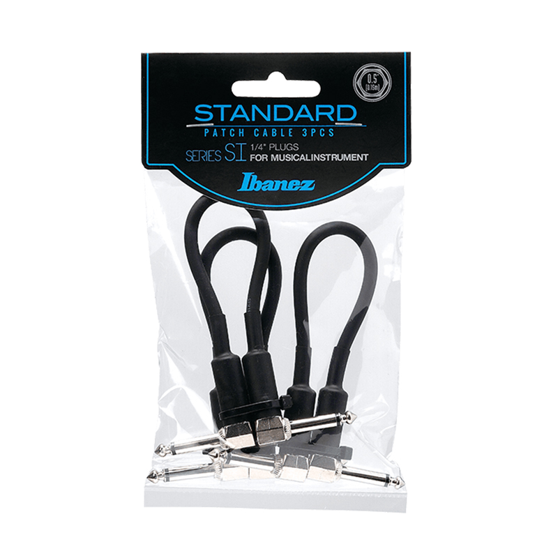 Treasure Music - IBANEZ SI05P3 0.5FT/15CM Right Angled Guitar Patch Cables,3 Pieces