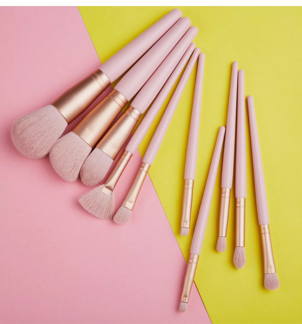 Maange 10 Pcs Cherry Powder Makeup Brush Set Mag5785