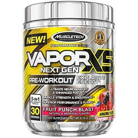 MuscleTech Vapor X5 | Pre Workout Powder for Men & Women | PreWorkout Energy Powder Drink Mix 232g