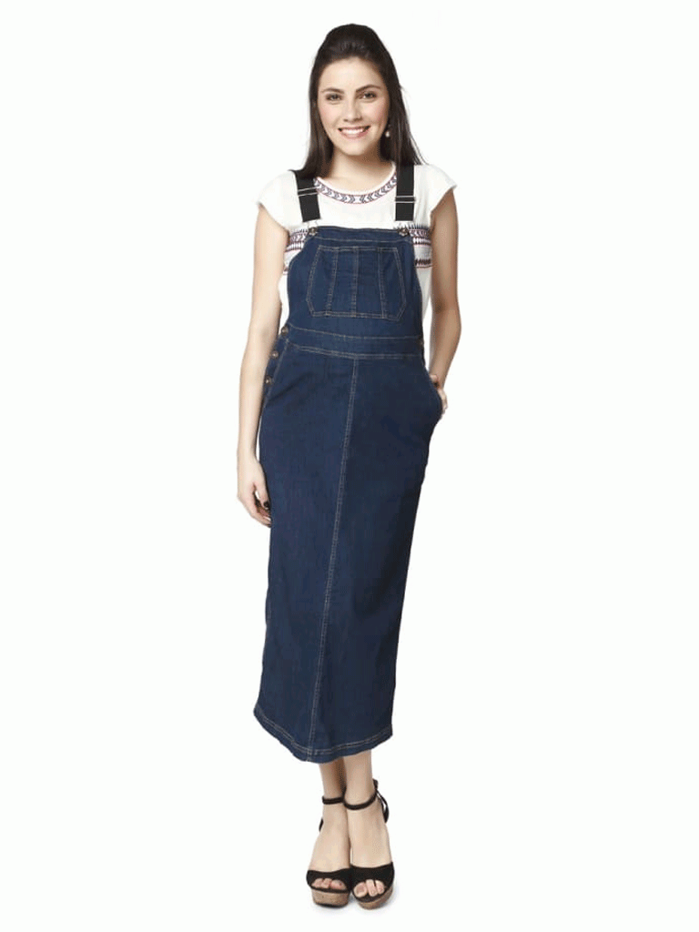 Nine Maternity Dungree Skirt In Soft Denim 3123