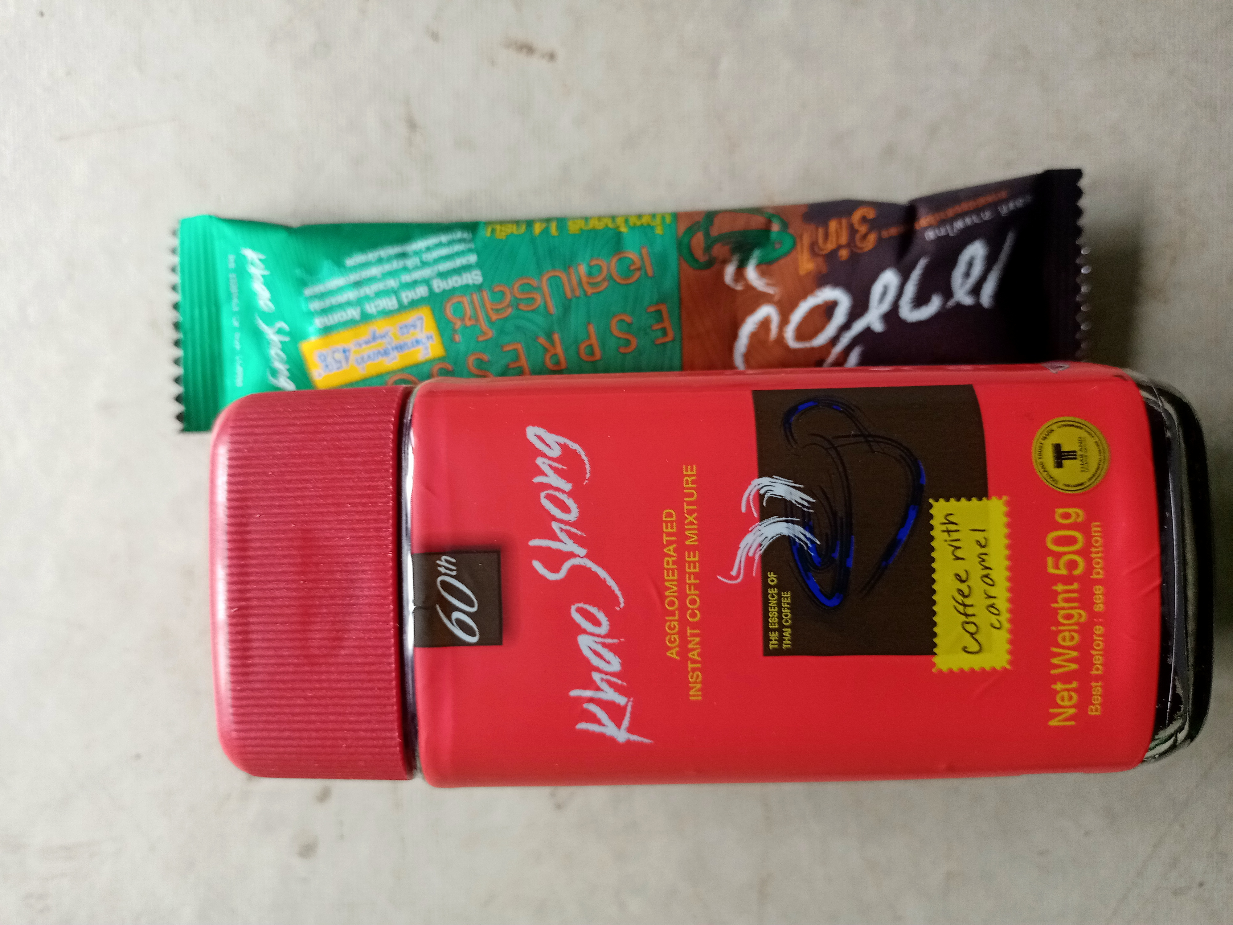 Khao Shong Agglomerated Instant Coffee Mixture 50 Gm (Free one coffee Mix Powder)