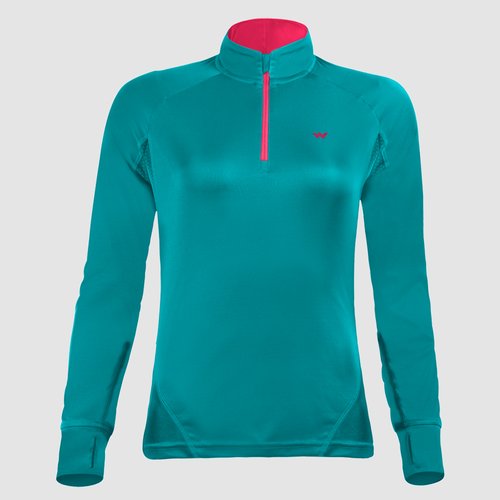 Wildcraft Women's HypaCool Full Sleeve Hiking T Shirt-Sea Green -M