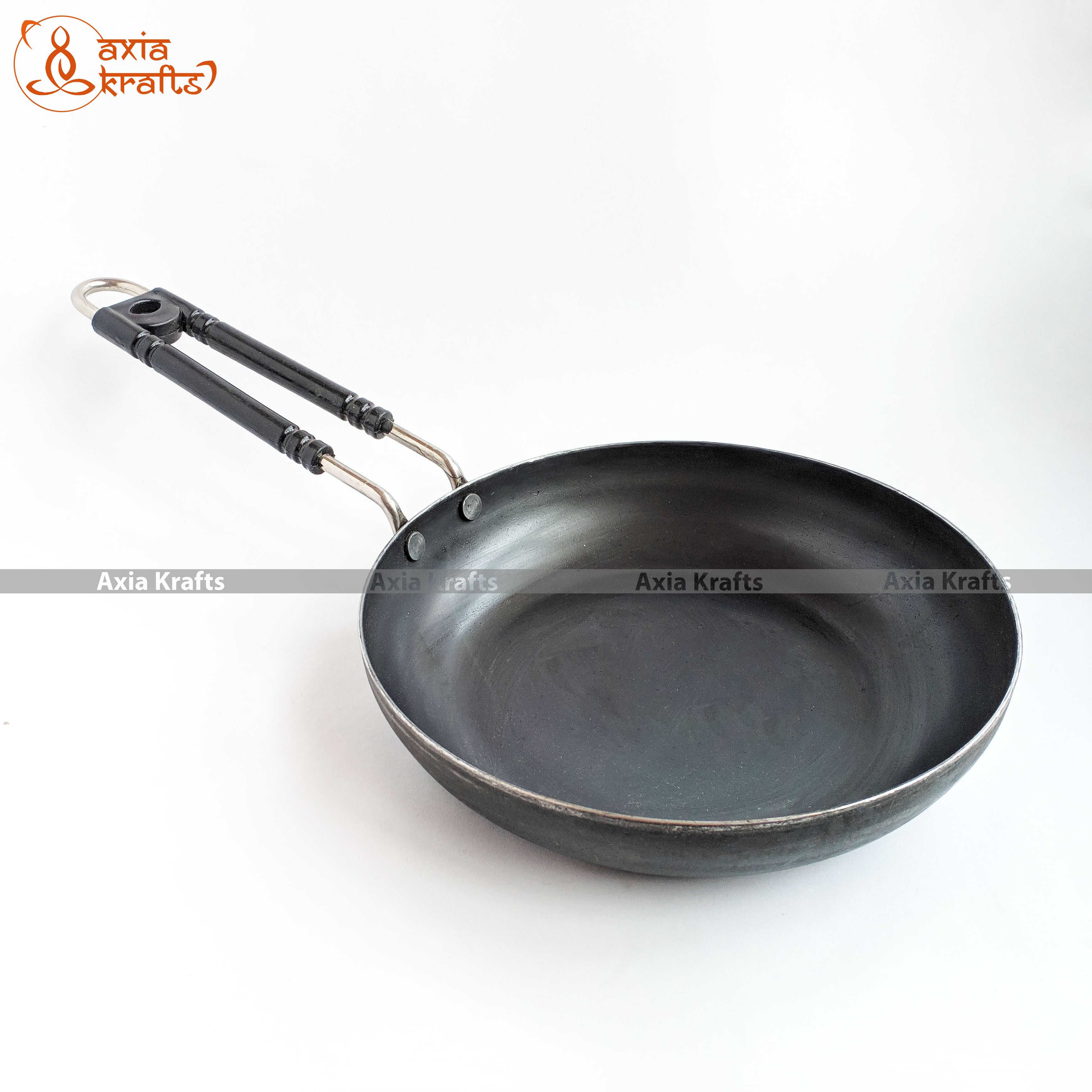 Axia Krafts Iron Frying pan 20 cms (Heavy) | Iron Fry Pan