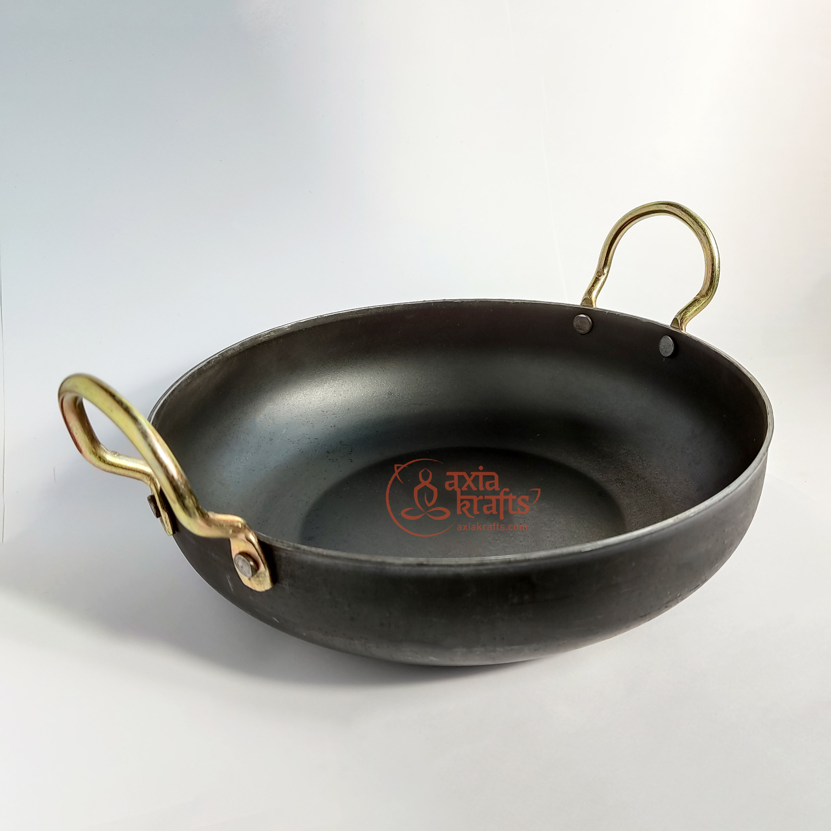 Axia Krafts Iron Kadhai Medium - 9.5 inches Diameter 1.75 liters