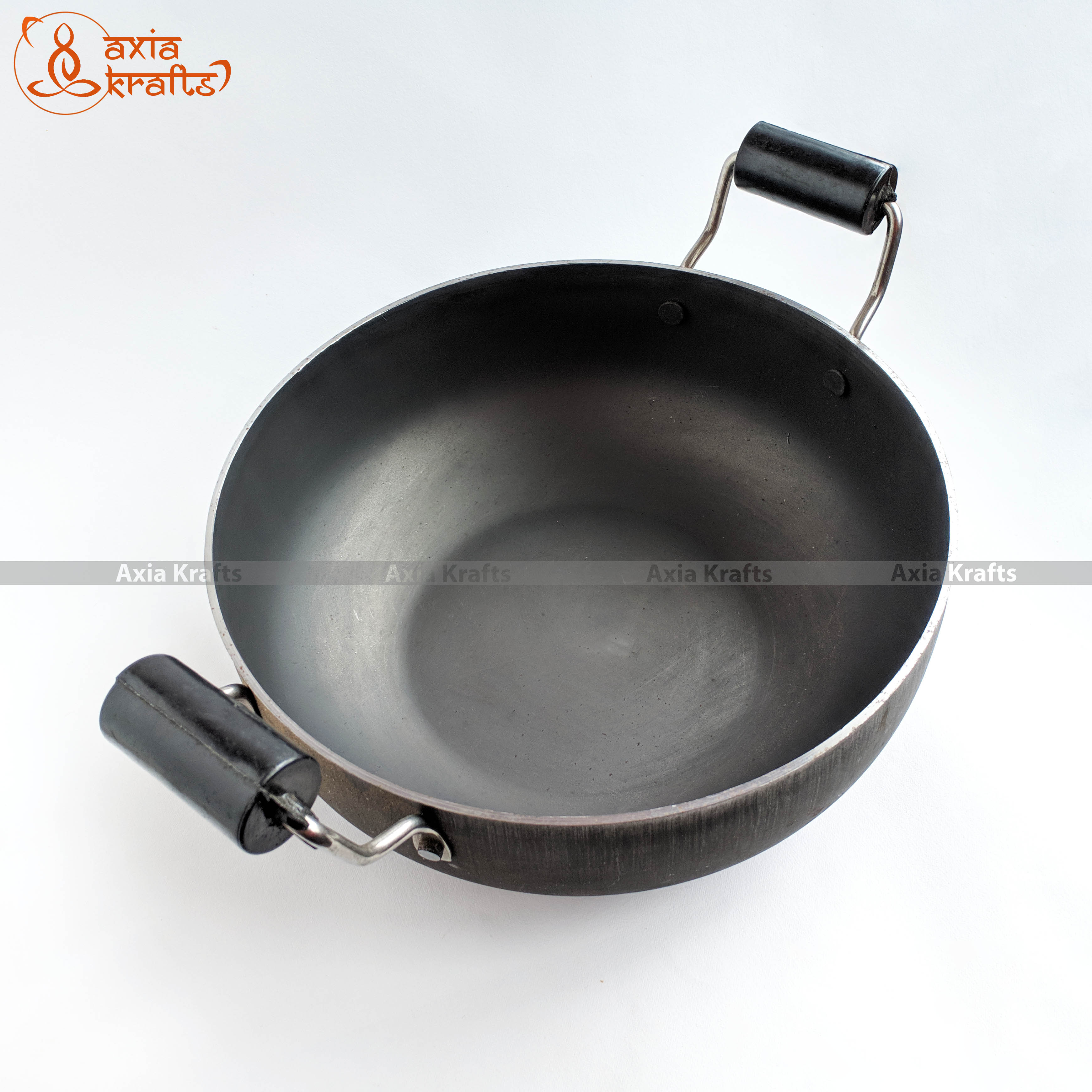 Axia Krafts Iron Kadhai Small-8 inch diameter Falam Kadhai
