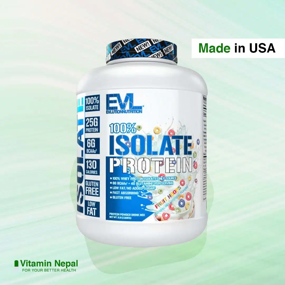 EVL 100% Isolate Whey Protein Powder (Fruit Hoops) – 5lbs