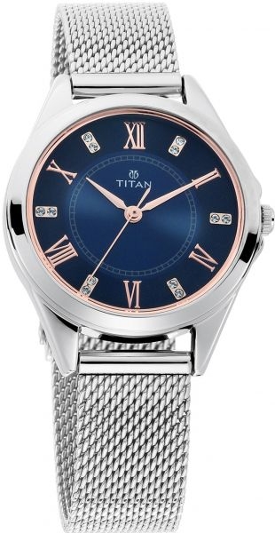 Titan Sparkle Blue Dial Analog Watch for Women 2565SM02