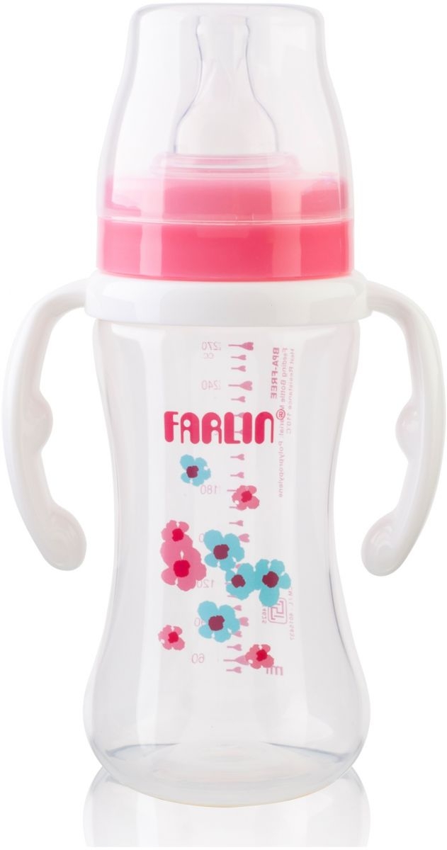 Farlin Feeding Bottle PP Wide Neck W/Handle 270ML AB-42013