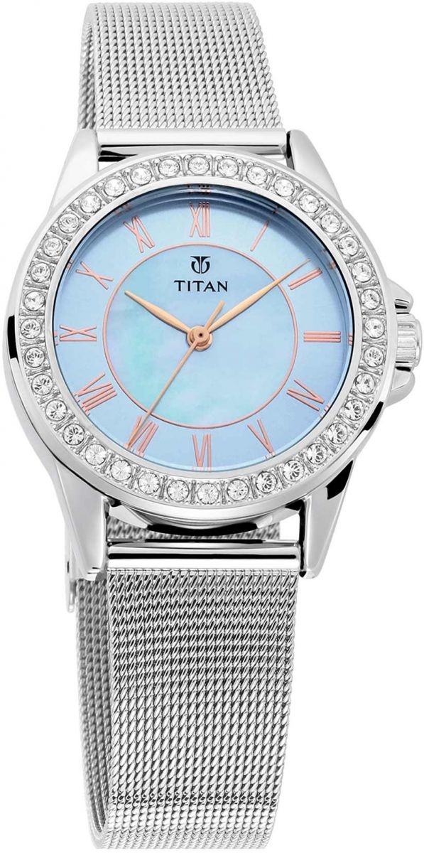 Titan Sky Blue Dial Analog Watch for Women 9798SM04
