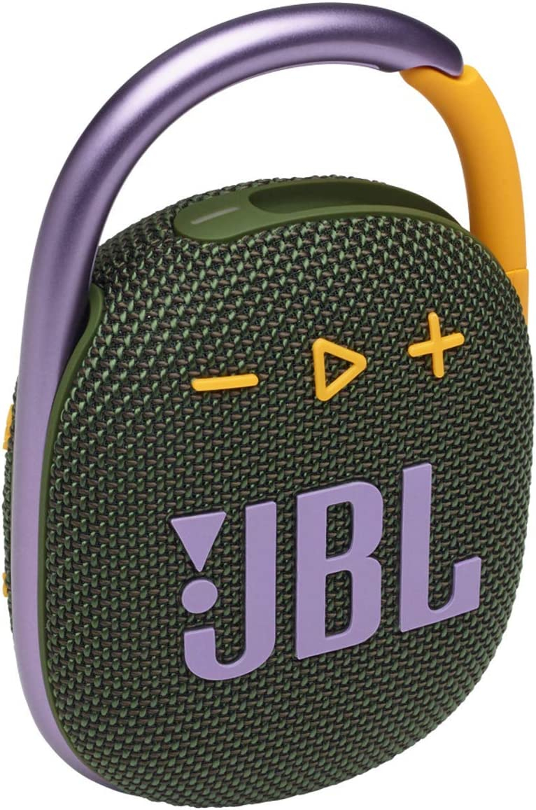 JBL Clip 4 Portable Bluetooth Speaker, JBL Pro Sound, Punchy Bass, Ultra-Portable Design, Integrated Carabiner, Clip Everywhere, IP67 Waterproof + Dustproof, 18H Battery Green