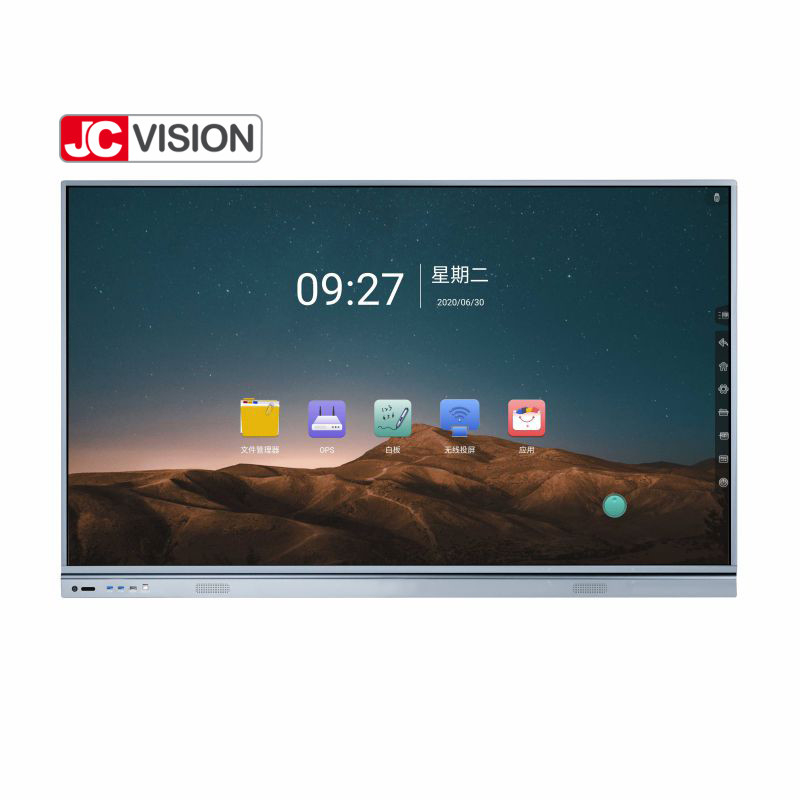 JCVISION 75 Inch JCHUB Interactive Flat Panel with Black/Silver Color IR 20 Points Touch for Education/Conference Using