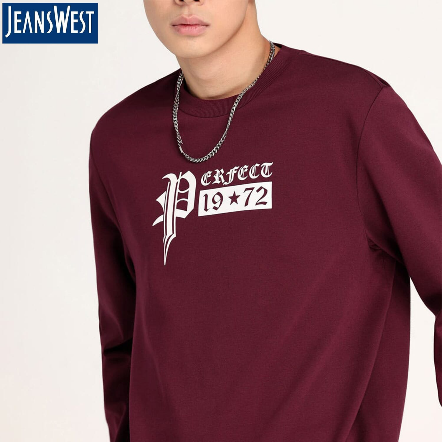 Jeanswest Maroon Sweatshirt for Men