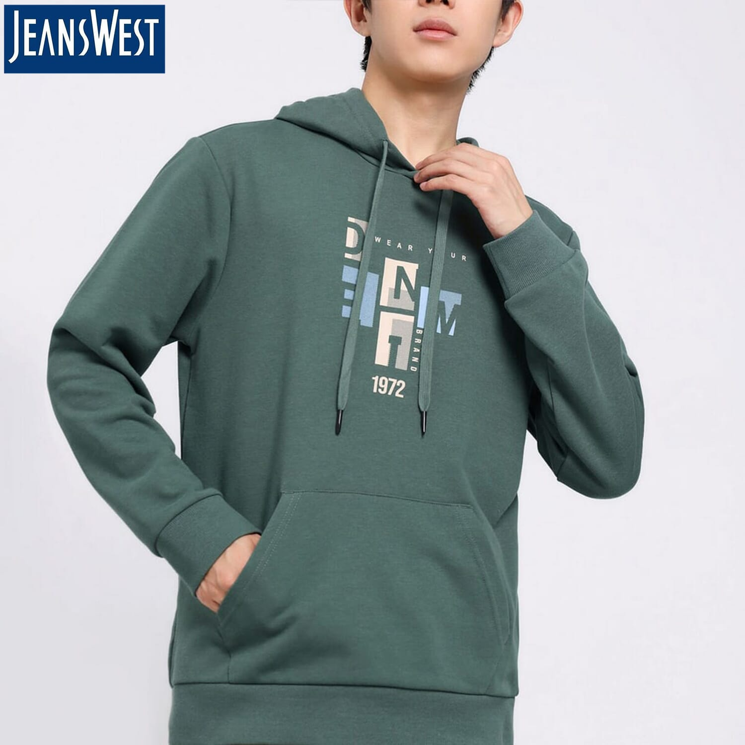 Jeanswest Dk.Olive Hoodie for Men