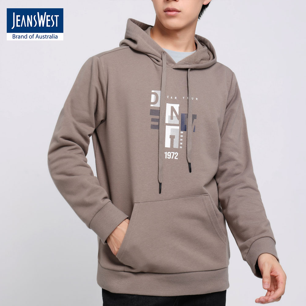 Jeanswest Taupe Hoodie For Men