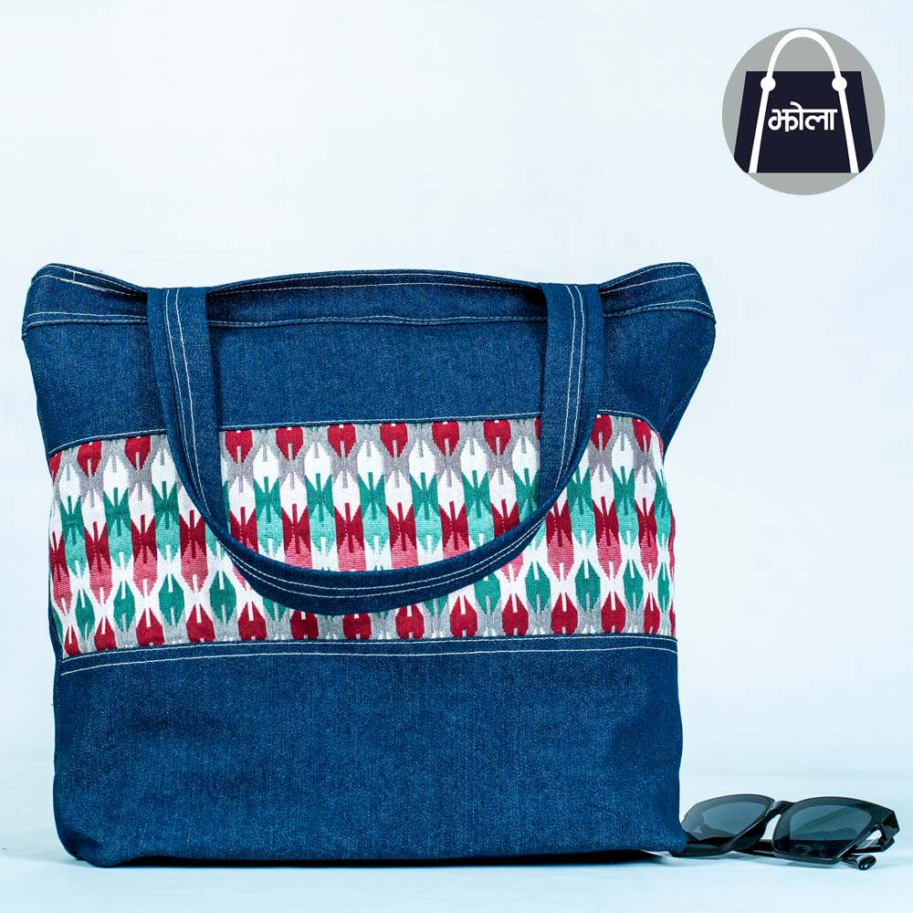 Jholaa Tote Bag for Woman - Jeans with Dhaka