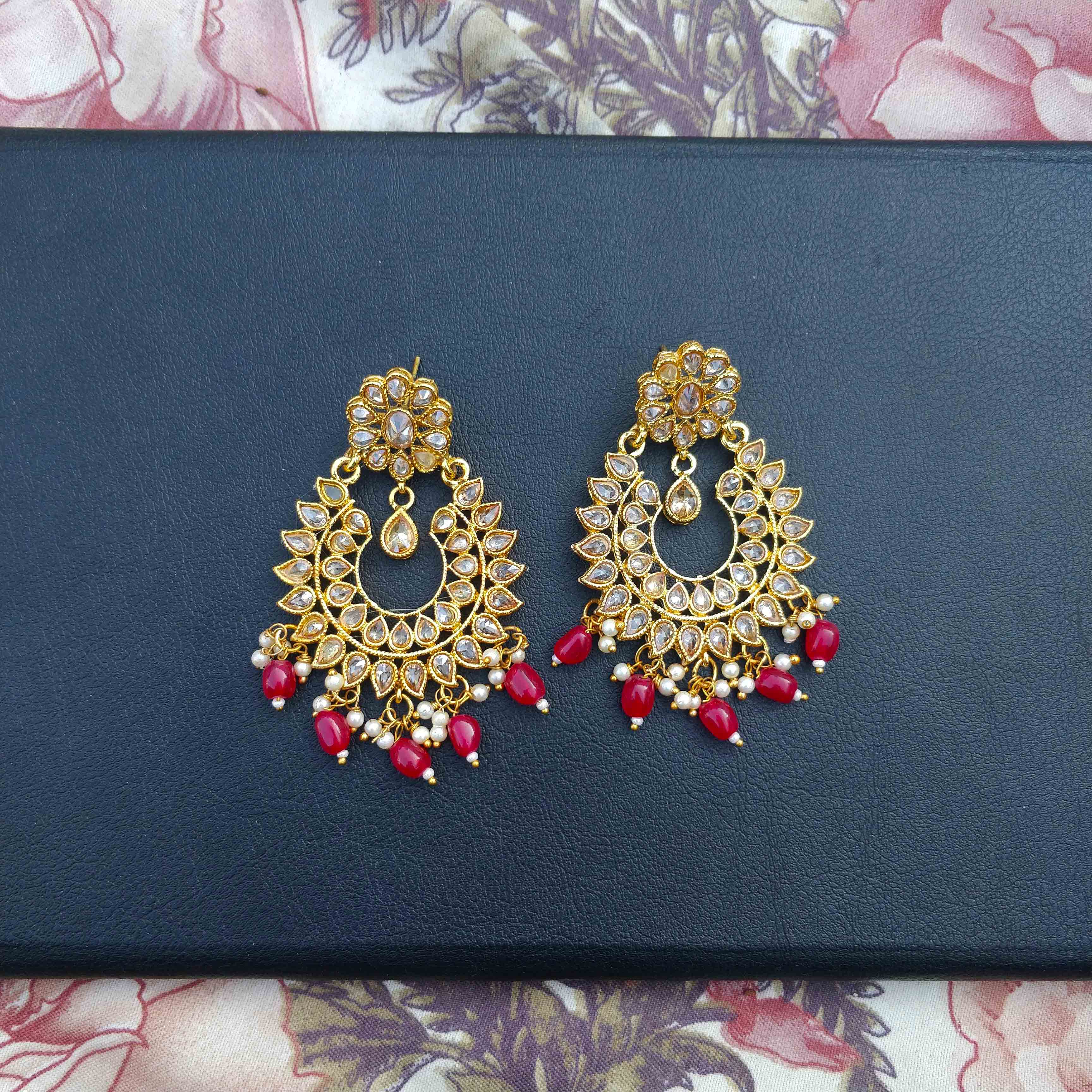 Jhumki Ad Stone Studded Earring For Women