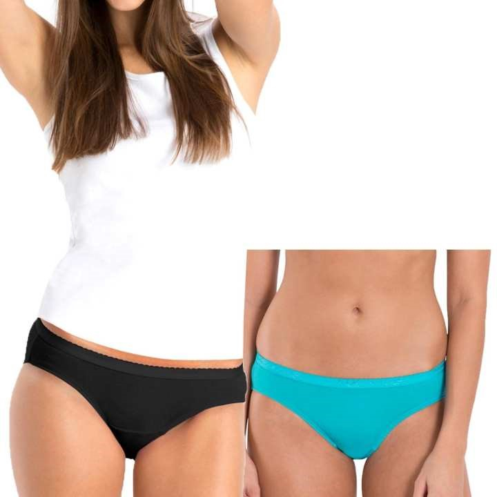 Jockey Women's Cotton Plain Bikini Comfies Pack of 2 - 1525