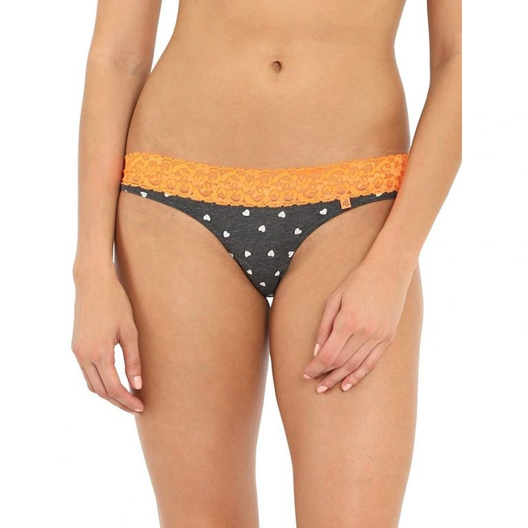 Jockey POP Orange/Black Printed Bikini Brief For Women – FP47