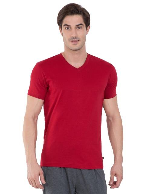 Jockey V-Neck T-Shirt For Men Red 2726