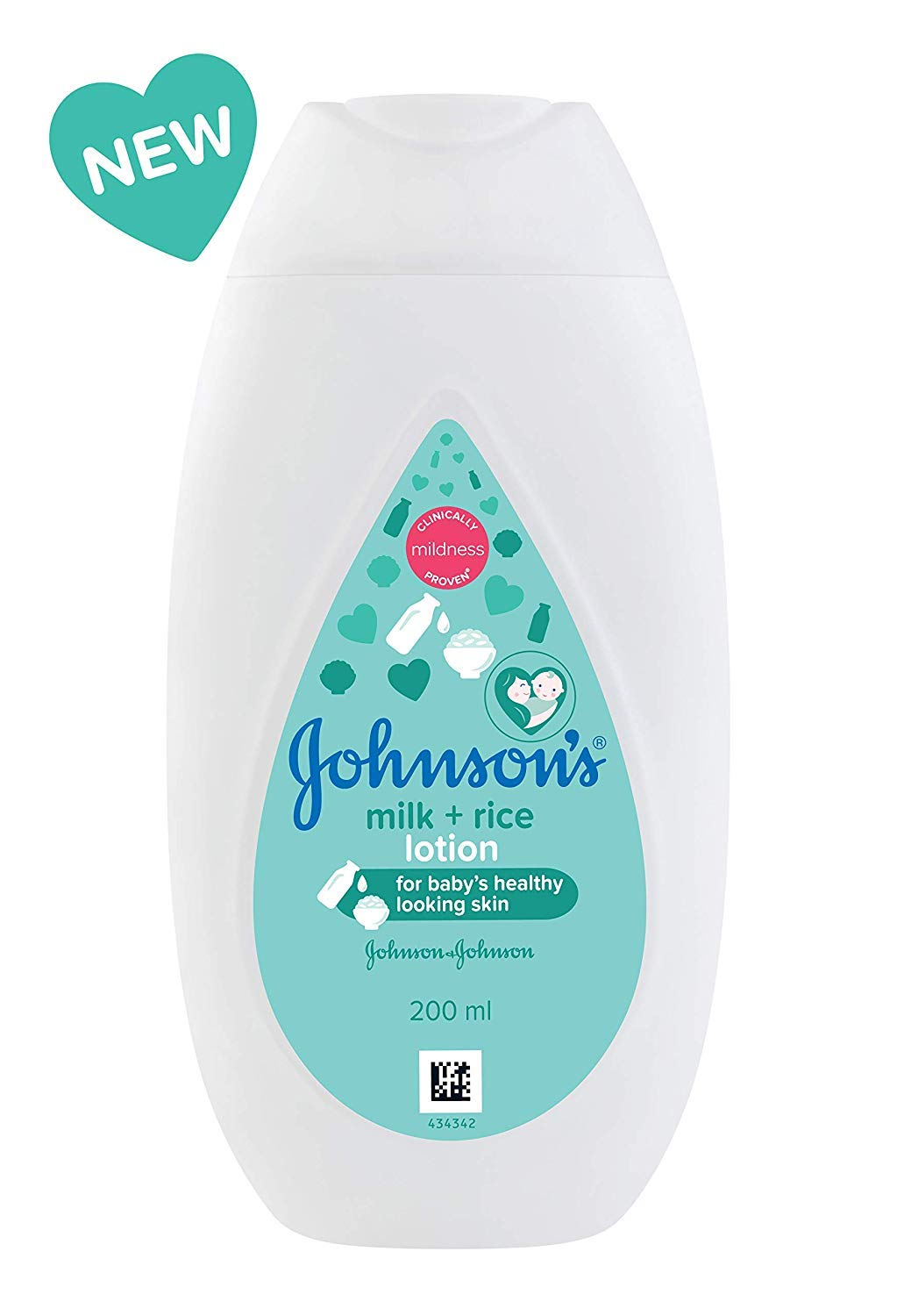 Johnson's Baby Milk and Rice Lotion, 200ml