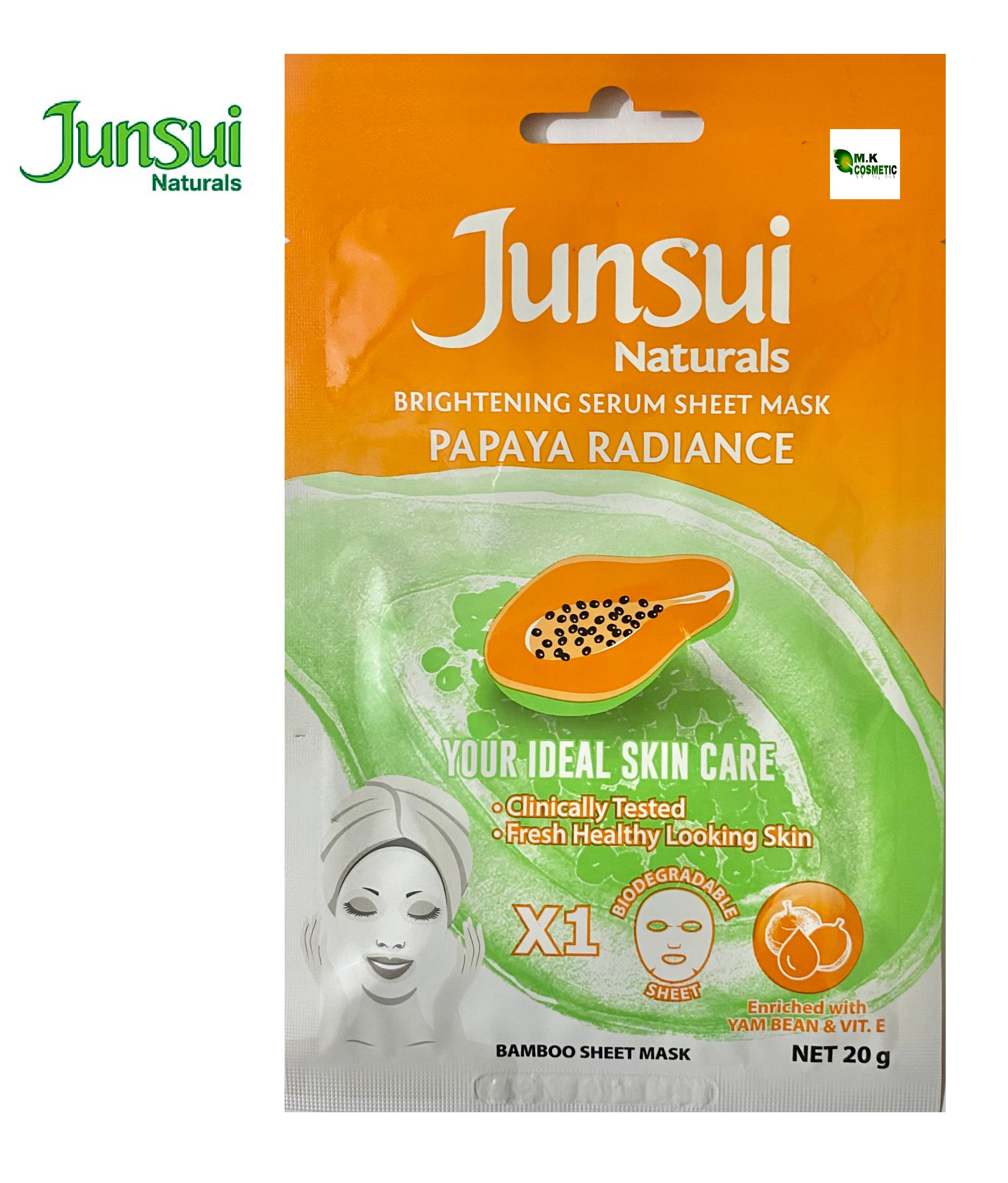Junsui Naturals Papaya Sheet Mask 20g