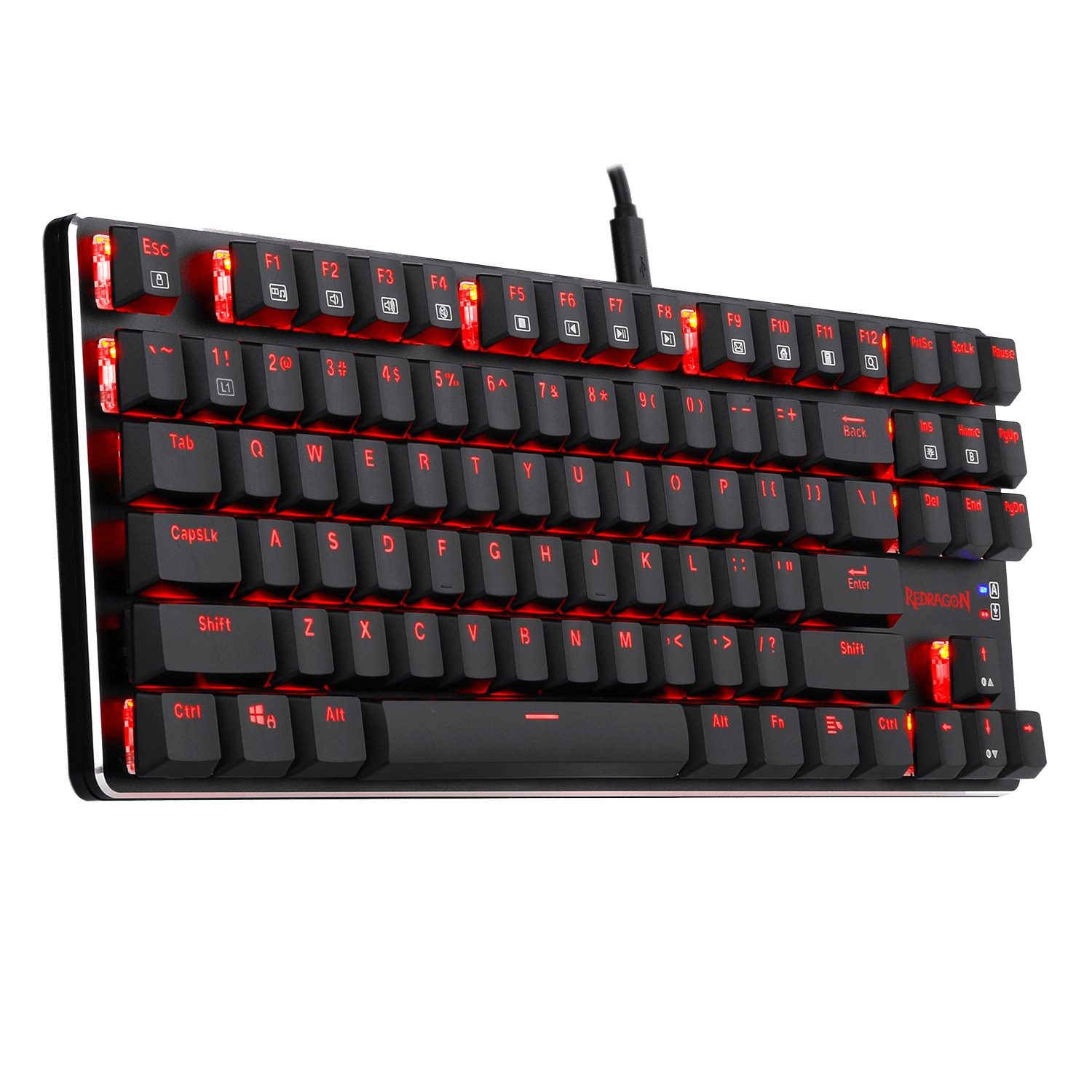 Redragon K590 Wired Mechanical Gaming Keyboard Red Led Backlit Compact 60% Low Profile 87 Key Computer Pc Gamers Keyboard Mahoraga Usb Wired Cherry Red Equivalent Switches (black)