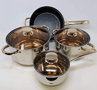 Laughing Buddha - Kaisa Villa Cookware Set (4 Piece Stainless Steel Induction)
