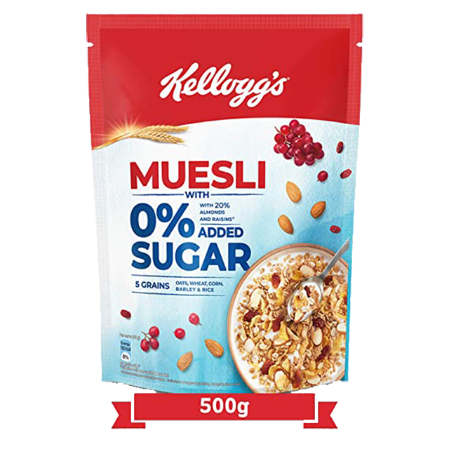 Kellogg's Muesli 0% Added Sugar 500gm