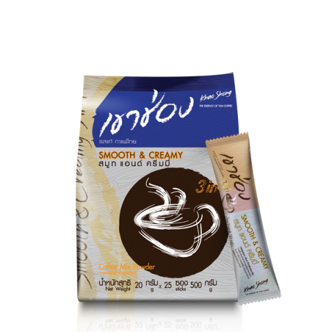 Khao Shong Coffee Mix Powder Smooth & Creamy 500 Gm (20 Gm*25 Sticks) 12 Bags