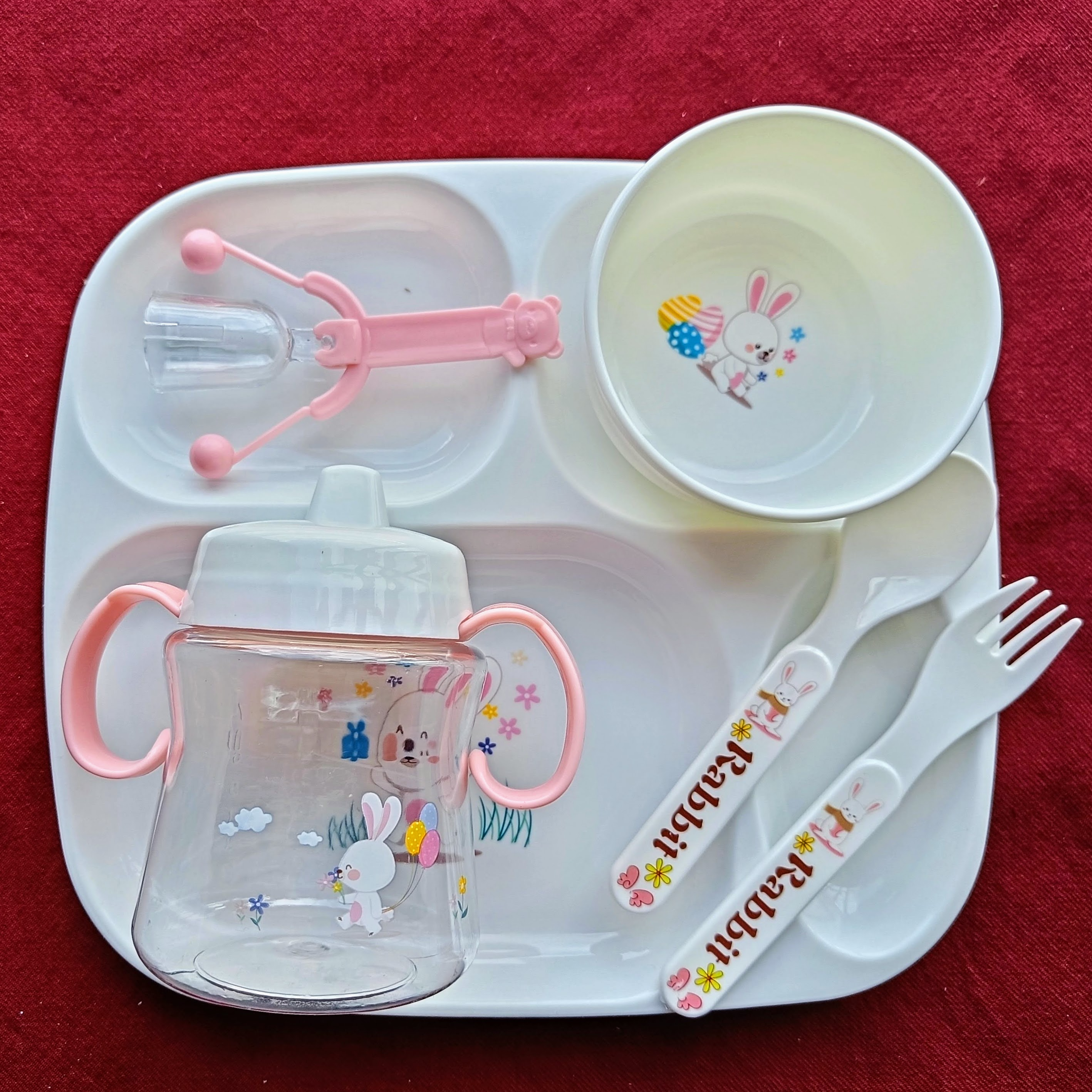 Laughing Buddha - Kids Rabbit Dinner Set BPA Free – 910