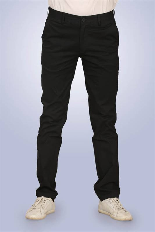 Kilometer Cotton Pant For Men(KM 17025)-Black-36