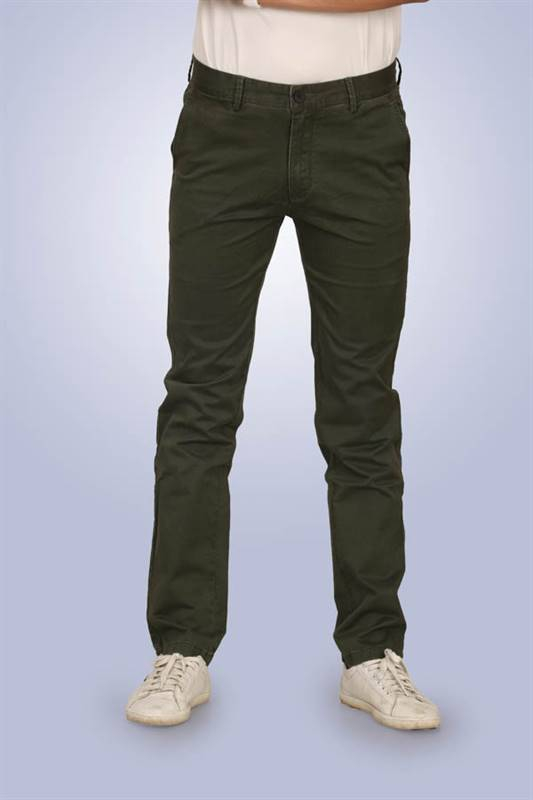 Kilometer Cotton Pant For Men(KM 17025)-Dark Green-34