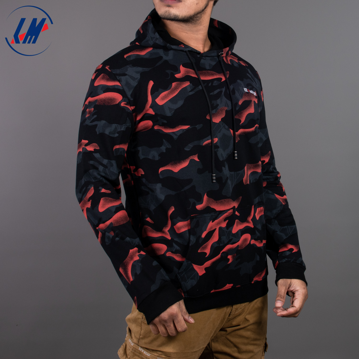 Kilometer Hoodie For Men (KM HD4)-Red-M