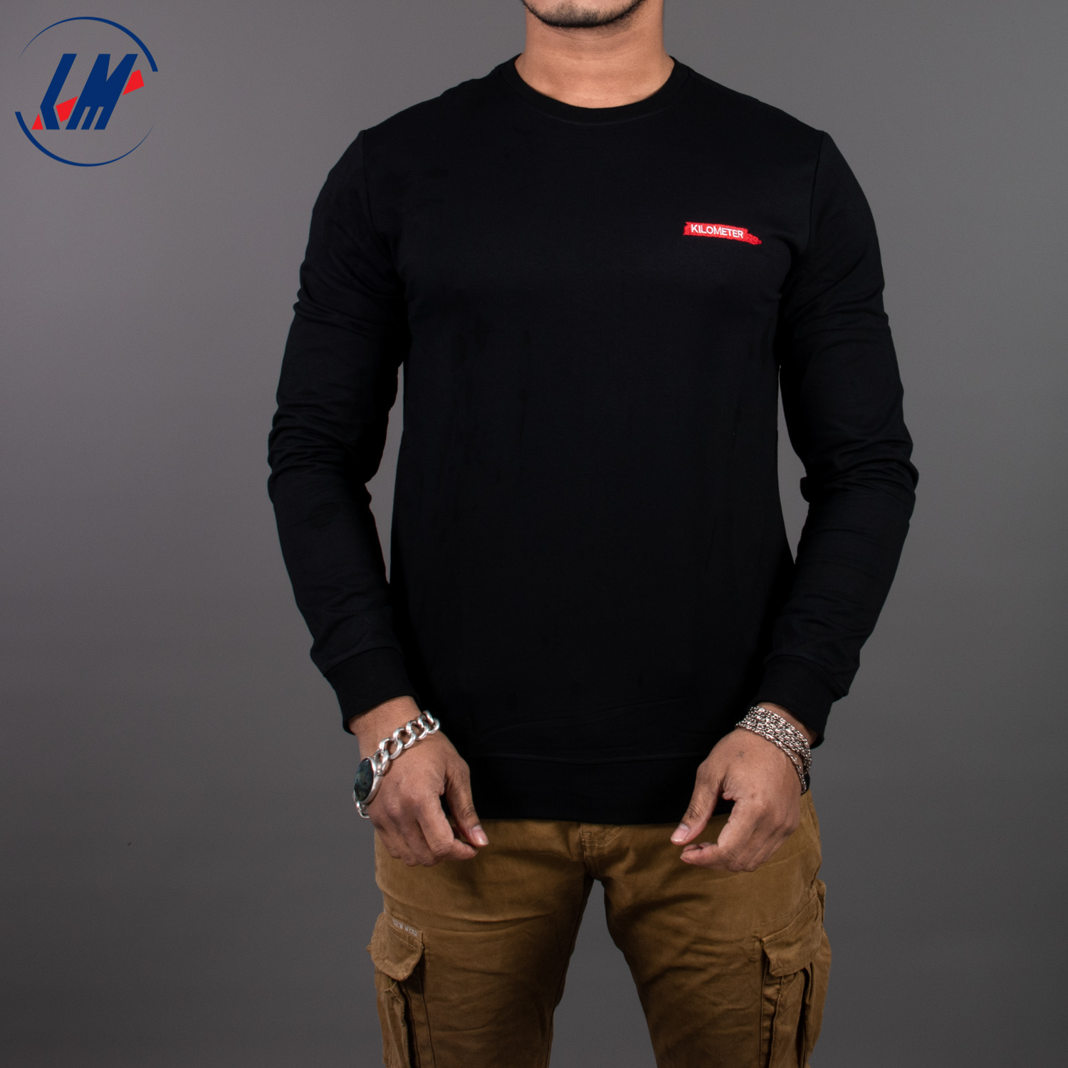 Kilometer Sweat T Shirt KM ST B1-Black-XXL