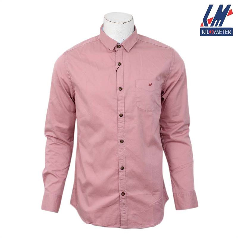 Kilometer Plain Shirt For Men (KMQL-016) Pink S