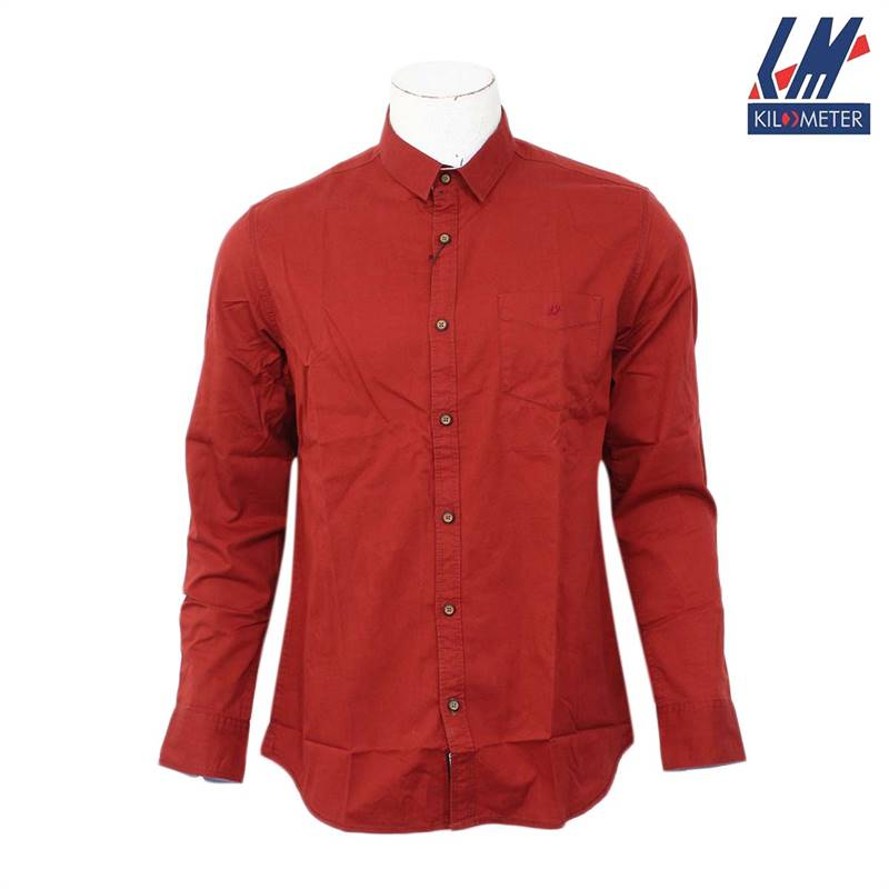Kilometer Plain Shirt For Men (KMQL-016) Red M