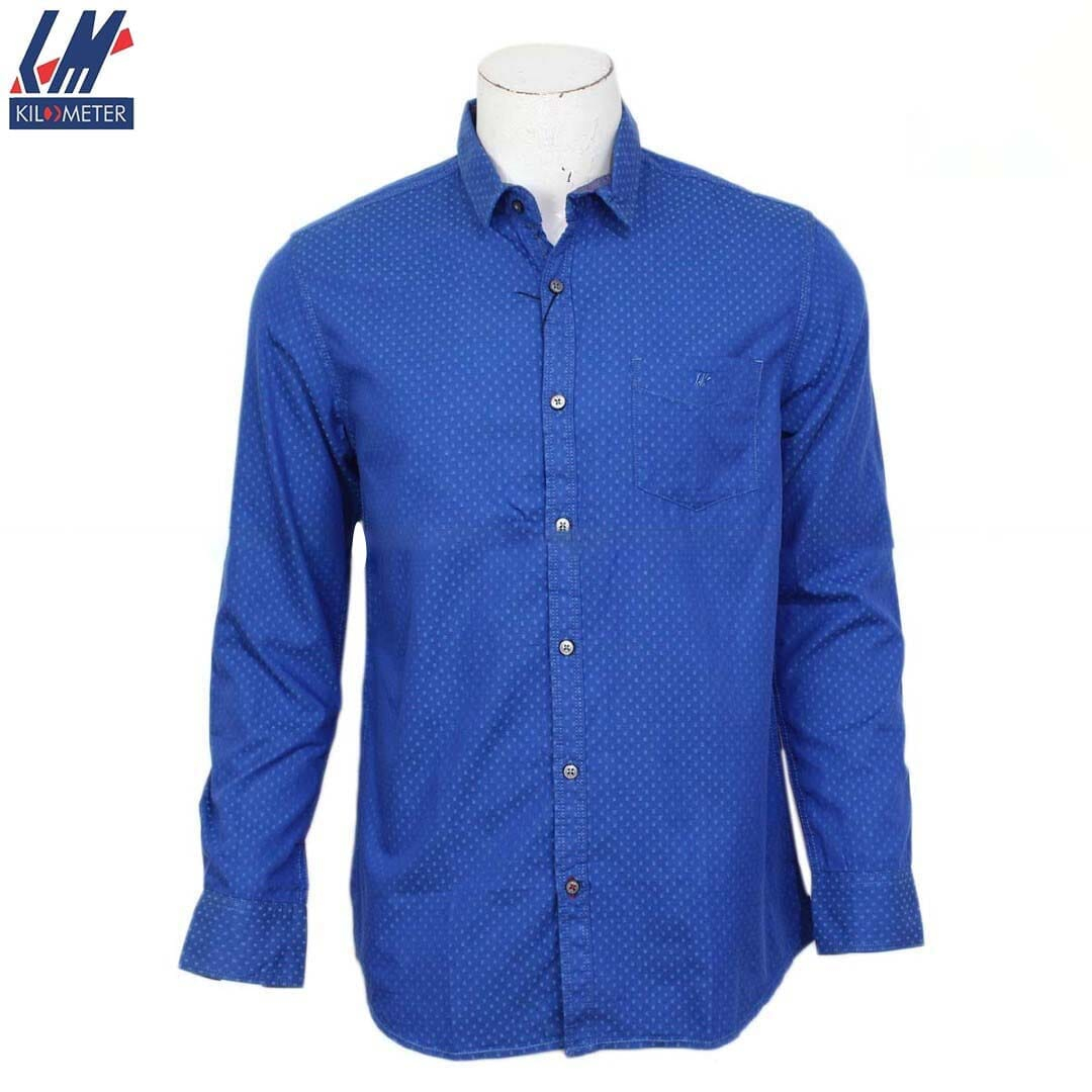 Kilometer Printed Shirt For Men (KMQL-010) Blue M
