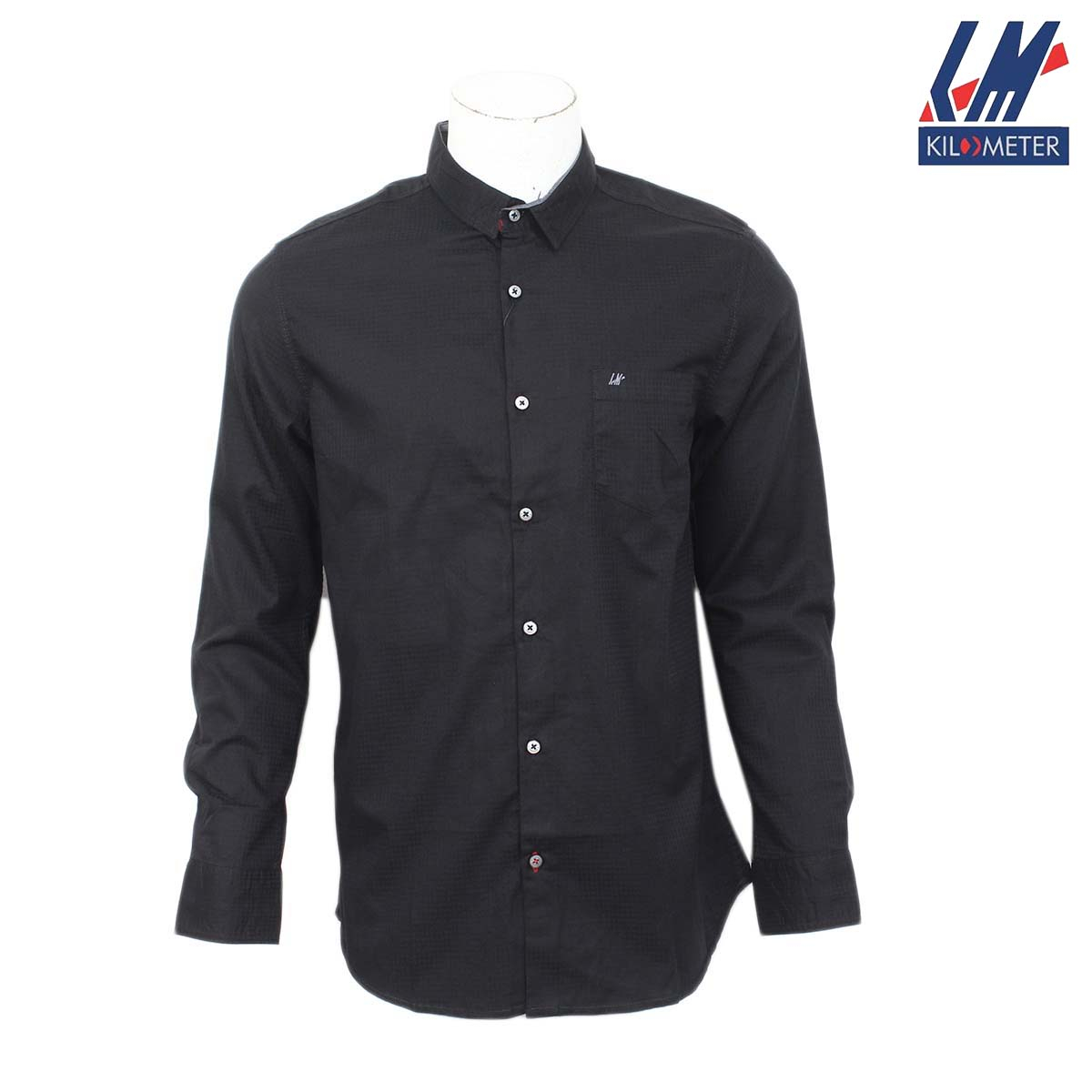 Kilometer Printed Shirt For Men (KMQL-022) Black XL