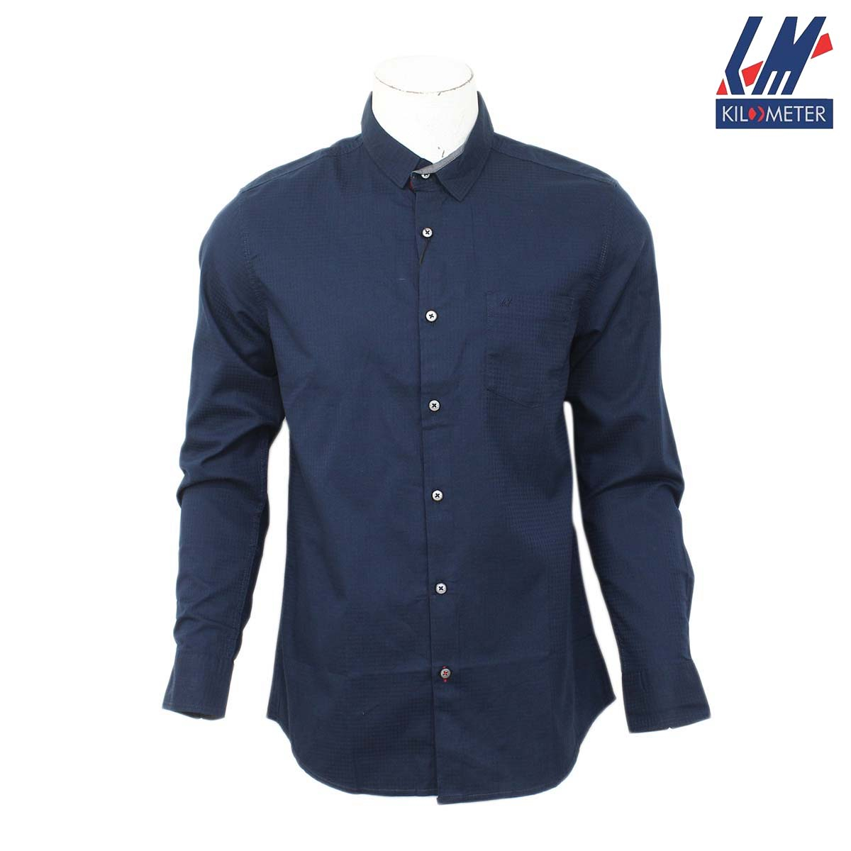 Kilometer Printed Shirt For Men (KMQL-022) Navy XL