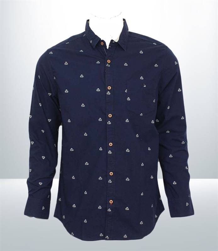 Kilometer Printed Shirt For Men (KMQL - 032) Navy S