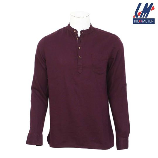 Kilometer Short Kurti For Men (KMQL-027) Maroon M